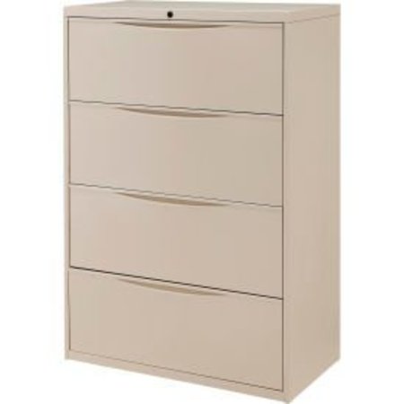 GLOBAL EQUIPMENT Interion    36" Premium Lateral File Cabinet 4 Drawer Putty LF-36-4D-PUTTY